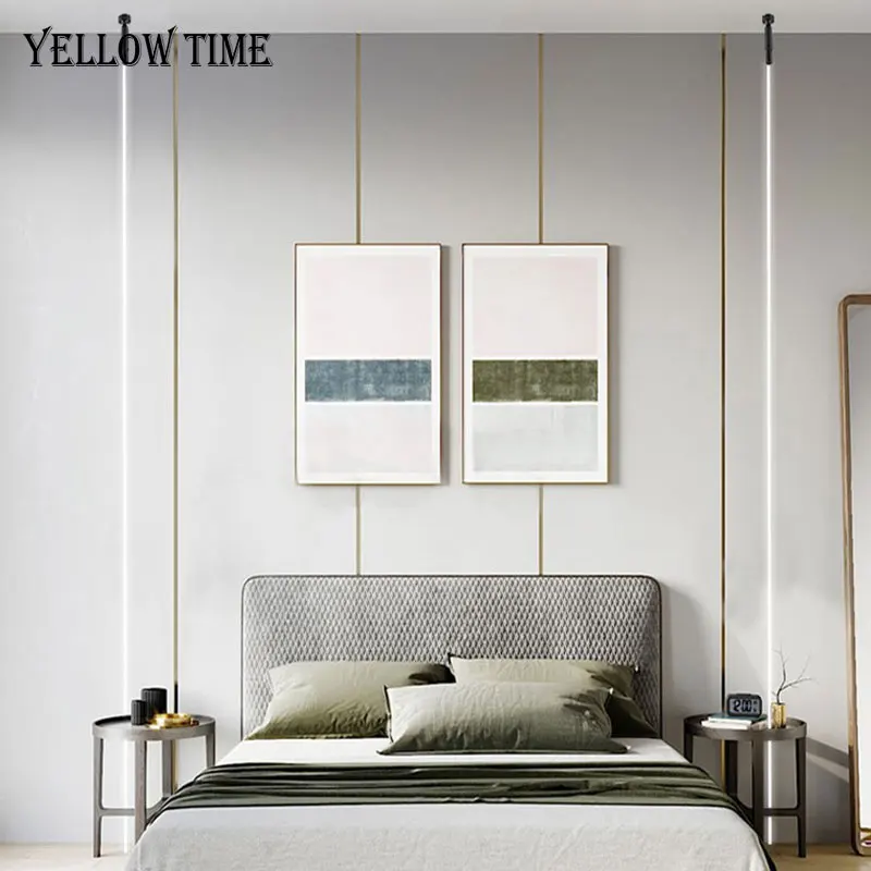 Imagem -04 - Skyline-led Linear Wall Light Indoor Floor Lamp Long Wall Lâmpadas Sala Quarto Sala de Jantar Faixa Linha Decoração Lustre