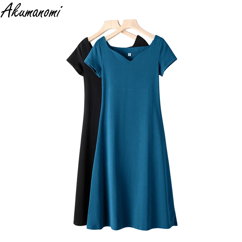 Taglie forti abbigliamento donna 10xl 9xl 8xl 7xl 6xl 5xl abito in cotone abiti vintage manica corta maglieria abiti casual robe femme