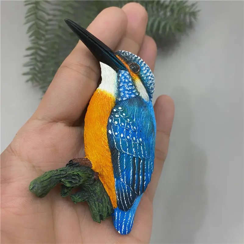 New Hand-painted Cute Kingfisher 3D Fridge Magnets Tourism Souvenirs Refrigerator Magnetic Stickers Gift