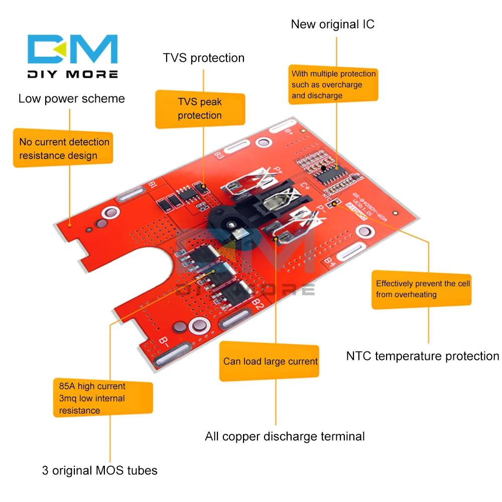 5S 18V 21V 65A BMS 18650 Lipo battery screwdriver Charger Protection Board For Angle grinder/electric drill/wrench /hammer