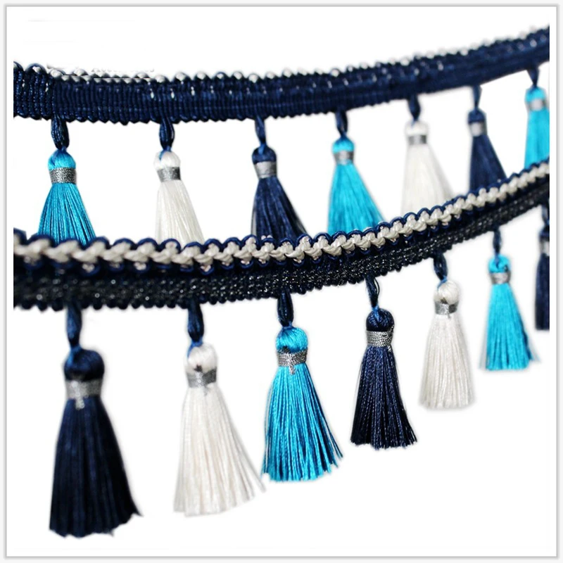 50CM100CM length 80MM Wide Curtain Fringe Trim Tassel Fringe Trimming lace DIY Latin Dress Stage Clothes Accessories Lace Ribbon