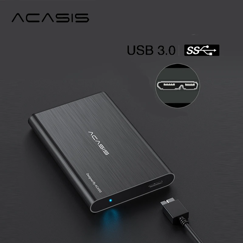 ACASIS ''2TB 1TB Super External Hard Drive Disk USB3.0 HDD Storage For PC, Mac,Tablet, Xbox, PS4,TV :Add Logo For Free Design