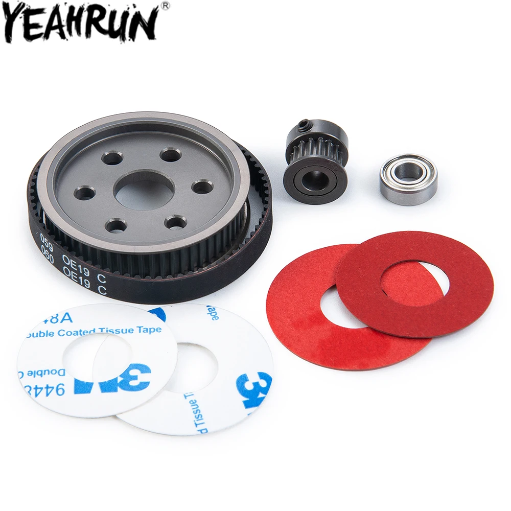 YEAHRUN Moter Gears Belt Drive Transmission System 3.17/5.0mm for 1/10 RC Crawler Car Axial SCX10 & SCX10 II 90046 Upgrade Parts