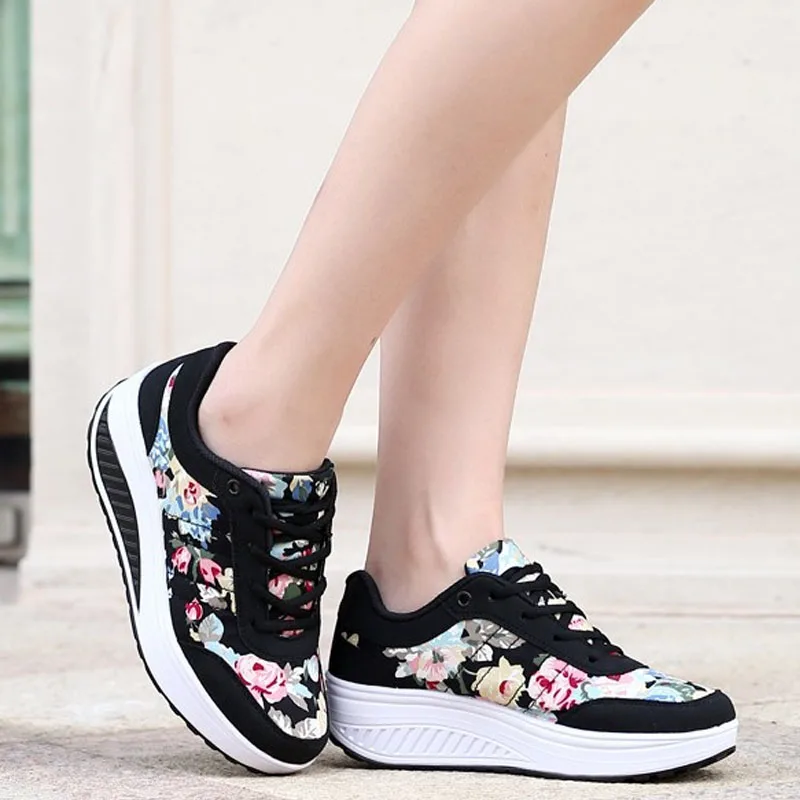KAMUCC Women Shoes 2018 Fashion Sneakers Women Basket Femme Comfortable Wedges Sneakers chaussure femme Women Vulcanize Shoes