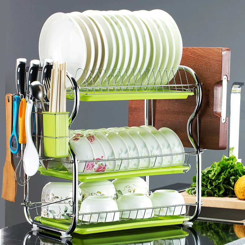 

Three-storey Kitchen Shelf, Two-storey Drainage Bowl And Dish Rack, Chopsticks Drainage Rack, Bowl Rack, Bowl And Dish Shelf