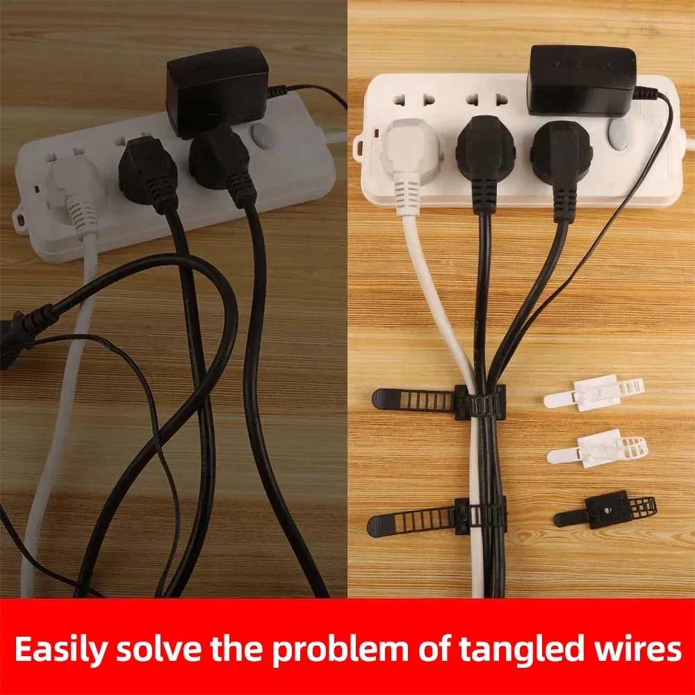 5/10/20 pces ajustável adesivo cabo organizador clipes cabo usb cinta laços de fio grampos de cabo gestão do cabo para carro suporte de cabo de fio