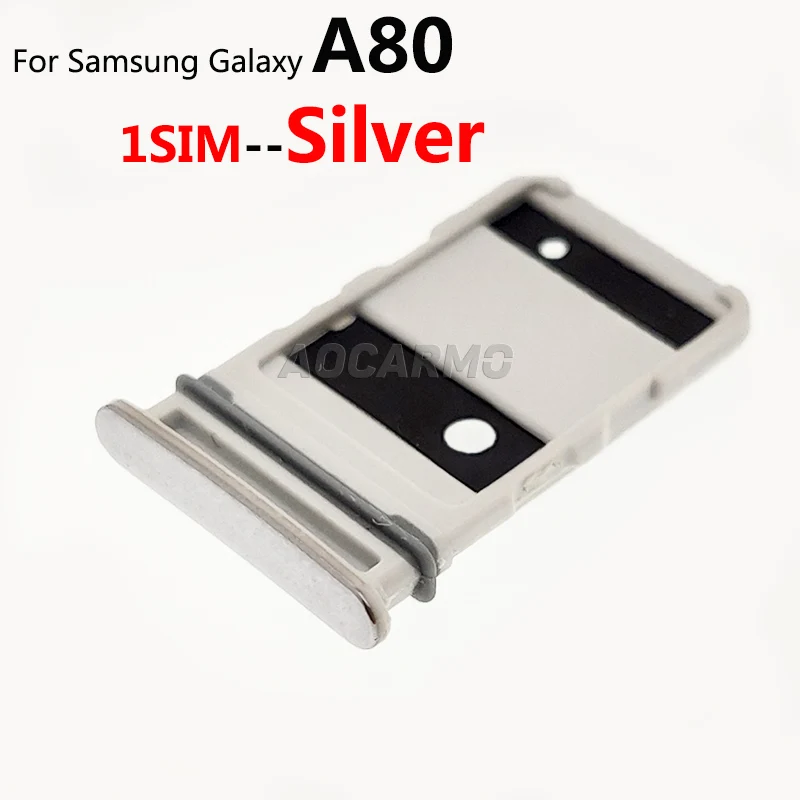 Aocarmo per Samsung Galaxy A80 SM-A805F singola doppia Sim Card MicroSD Holder Nano Sim vassoio Slot parte di ricambio