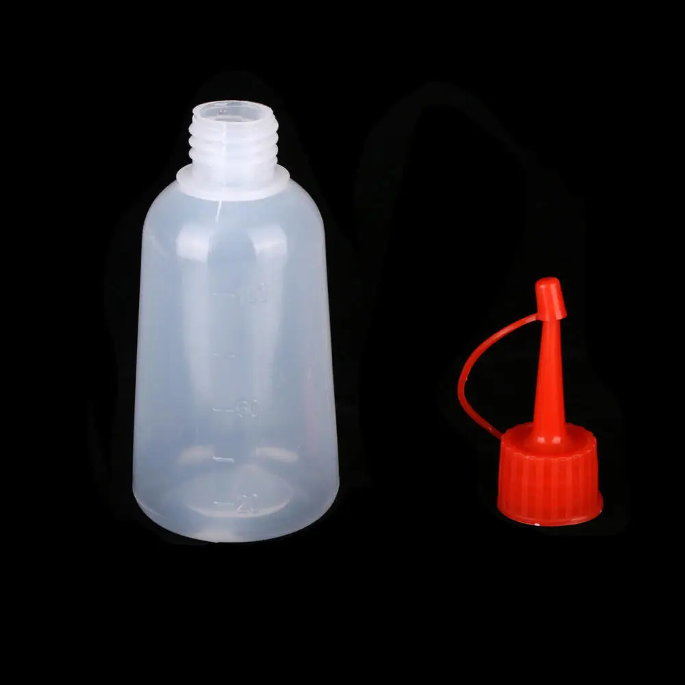 Bouteille en plastique à embout transparent de 100ml, bouteille à presser en plastique avec capuchon pour l\'artisanat, la colle d\'art, multi-usages,