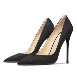 Black Suede Women High Heels Shoes Fashion Female Classic Pumps Pointed Toe Stiletto Ladies Elegant Office Prom Shoes women