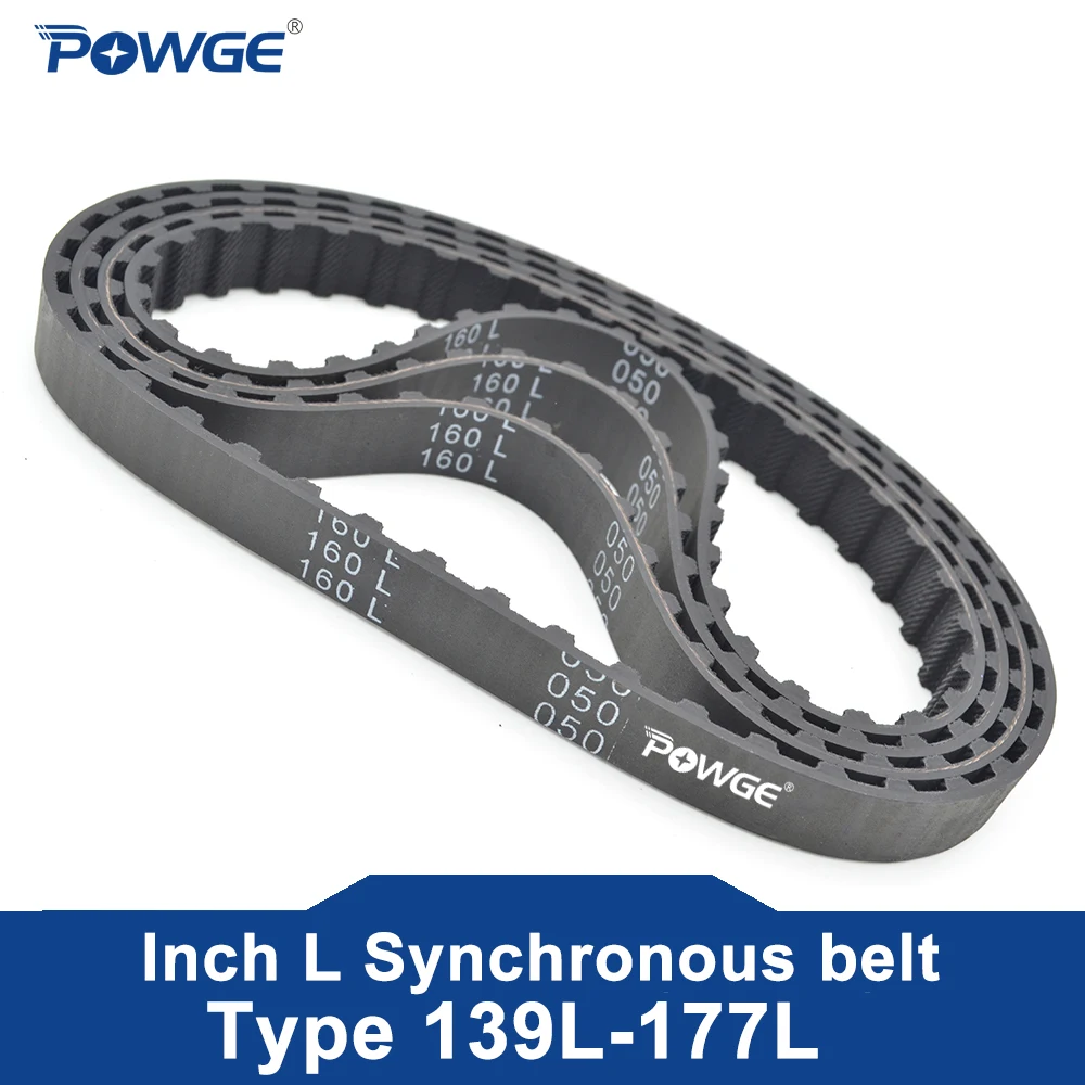 

POWGE Trapezoid L Timing Synchronous belt 139L/143L/150L/154L/158L/161L/165L/169L/173L/177L Width 12.7/19.1/25.4/38.1mm Rubber