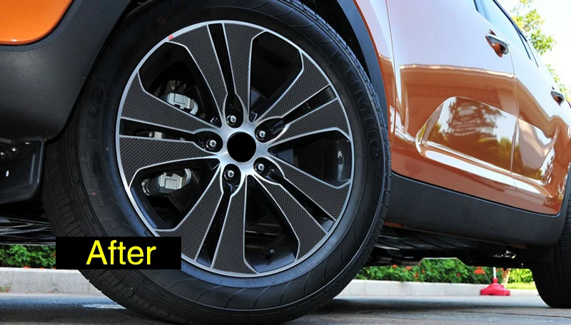 18 inch Carbon Fiber Wheel Rim Sticker Wheel Hub Waterproof sticker Fit For Kia Sportage R 2010-2015 EXTERIOR ACCESSORIES