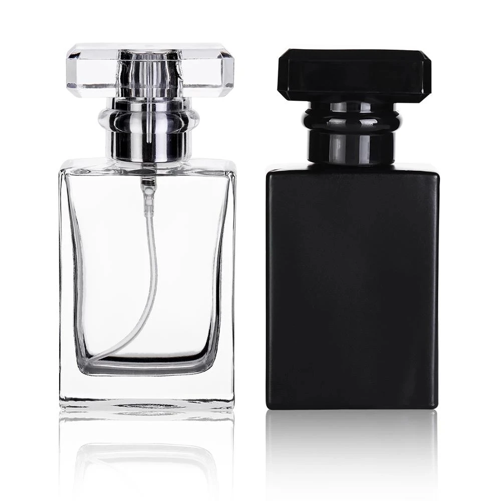

5pcs High Quality 30ml/50ml Square Glass Perfume Bottle Clear Spray Bottle Empty Fragrance Packaging Bottle Refillable