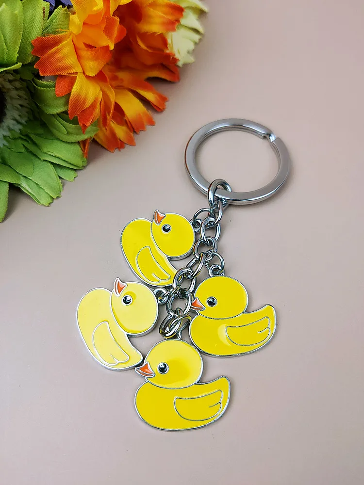 Original Key Ring Keychain Fashion All-Match Yellow Duck Bird Fresh Young String Cute Lovely Gift Special Characteristic K0048