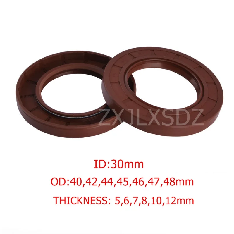 FKM Rubber TC Skeleton Double Lip Oil Seal Gasket 30x40x5/6/7/8/10 30x42x5/6/7/8/10 30x44x7/8/10 30x45x5/7/8/10 30x46x7mm