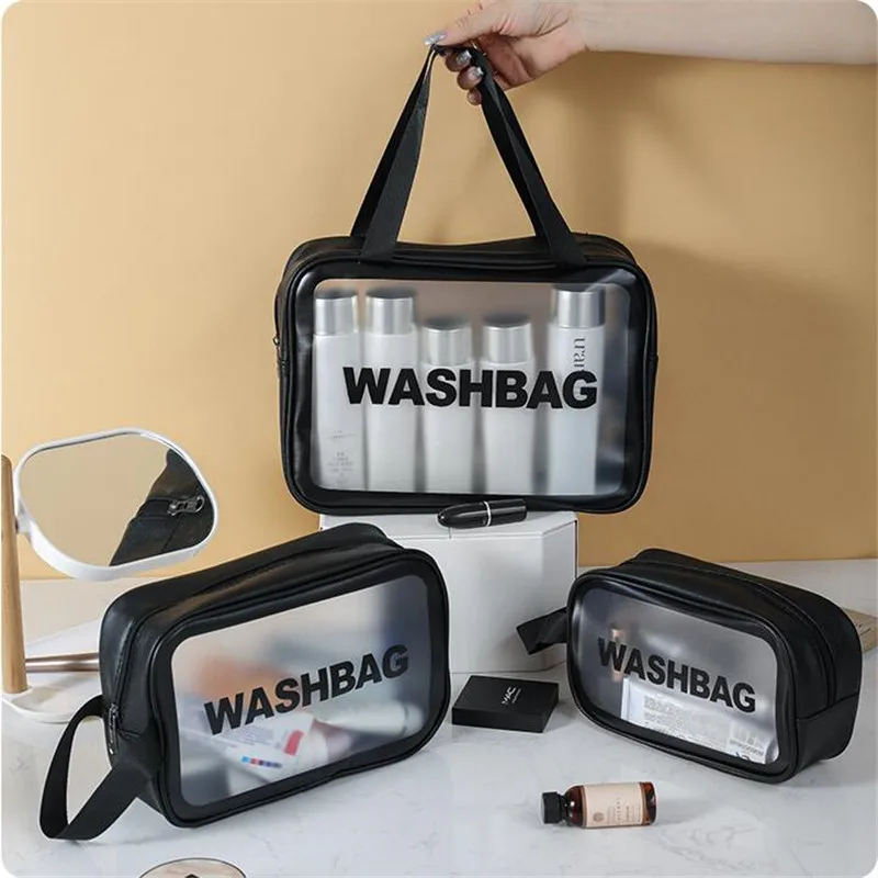 Makeup Bag INS Large-Capacity Portable Travel Wash Bag Transparent Waterproof Skin Care Storage Box Large Cosmetic Organizer