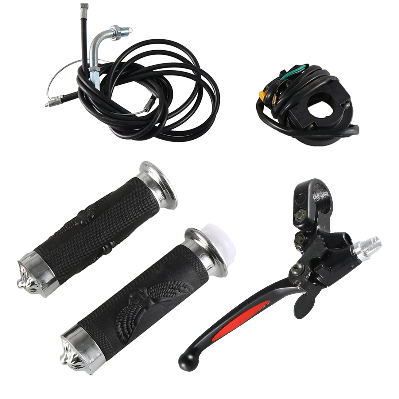 sthus Clutch Cable Throttle Kill Switch Brake Lever Hand Grips For 49cc 66cc 80cc 2 Stroke Motorized Bicycle Bike