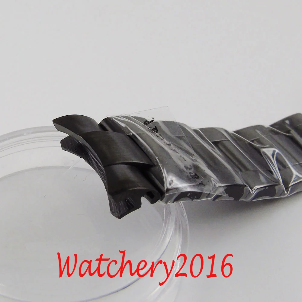 Full Black PVD Coated Replaced Watch Bracelet Watch Band Deployment Clasp 20MM width Lug for 40MM men watch