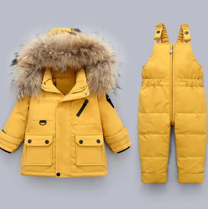 Winter Children Clothing Sets Snow Wear Down Jacket Baby Boy Toddler Girl Snowsuit Kids Clothes Parka Thick Coat