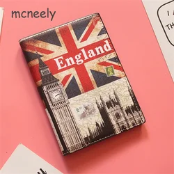 British flag weaving Big Ben Travel Passport Holder Cover Wallet PU ID Card Holders Business Credit Card Holder Case Pouch