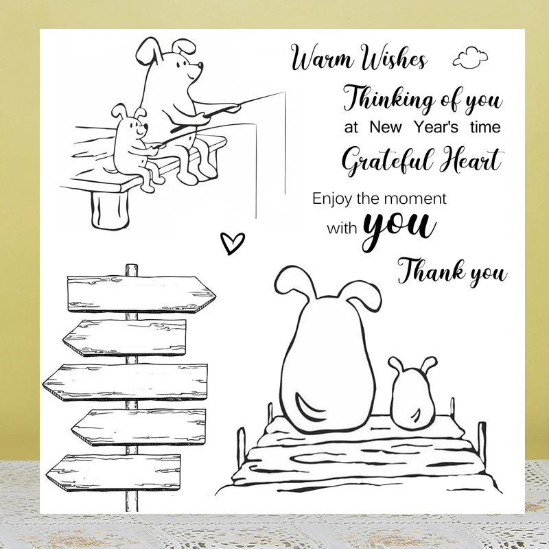 AZSG Thanksgiving Lovely Dogs Clear Stamps/Seal For DIY Scrapbooking Card Making Album Decorative Silicone Stamp Craft