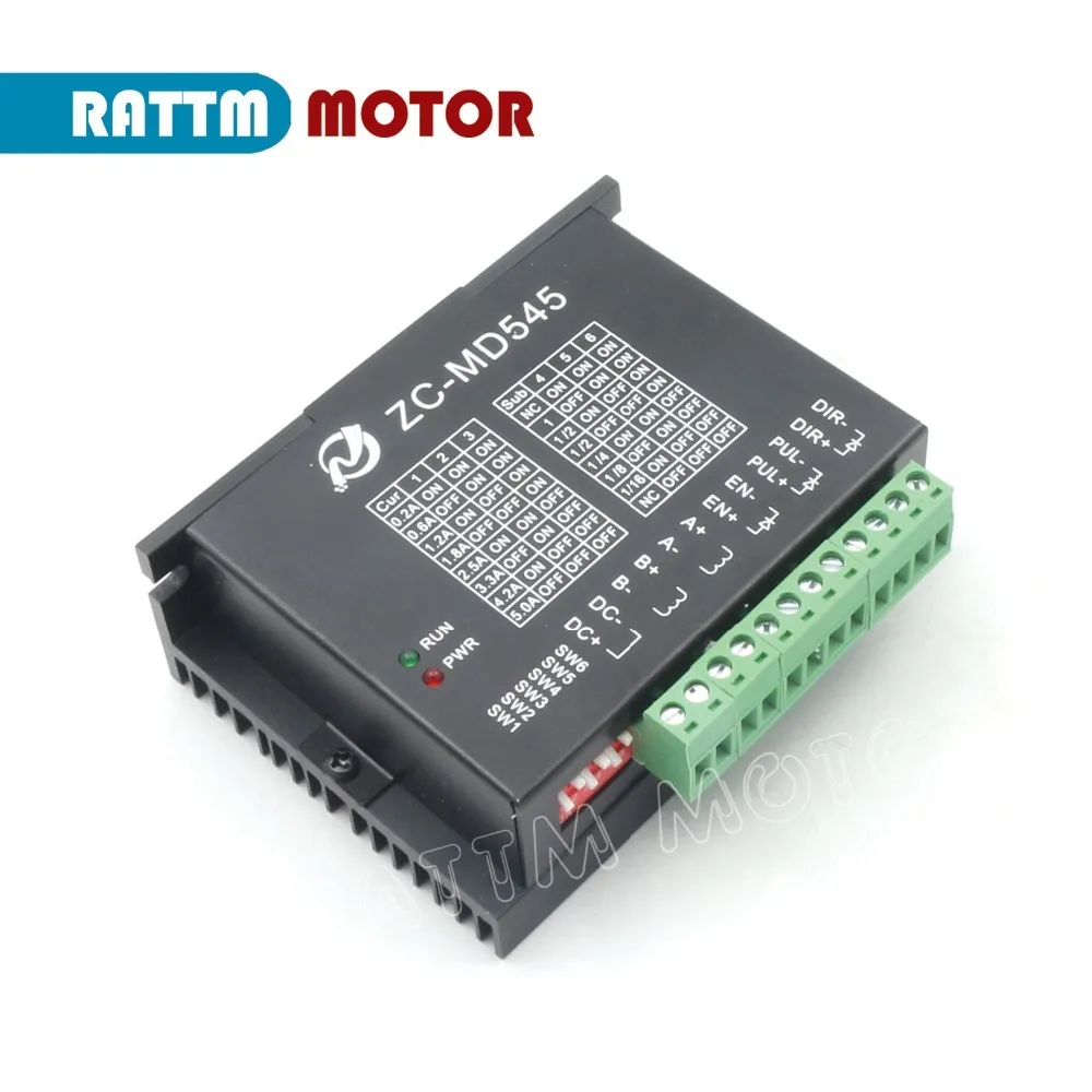 

ZC-MD545 stepper motor Driver Controller 5A 12-40VDC 16 Micro-Step For CNC Router Mill 57,42,60,39 stepper motor Stepping motor