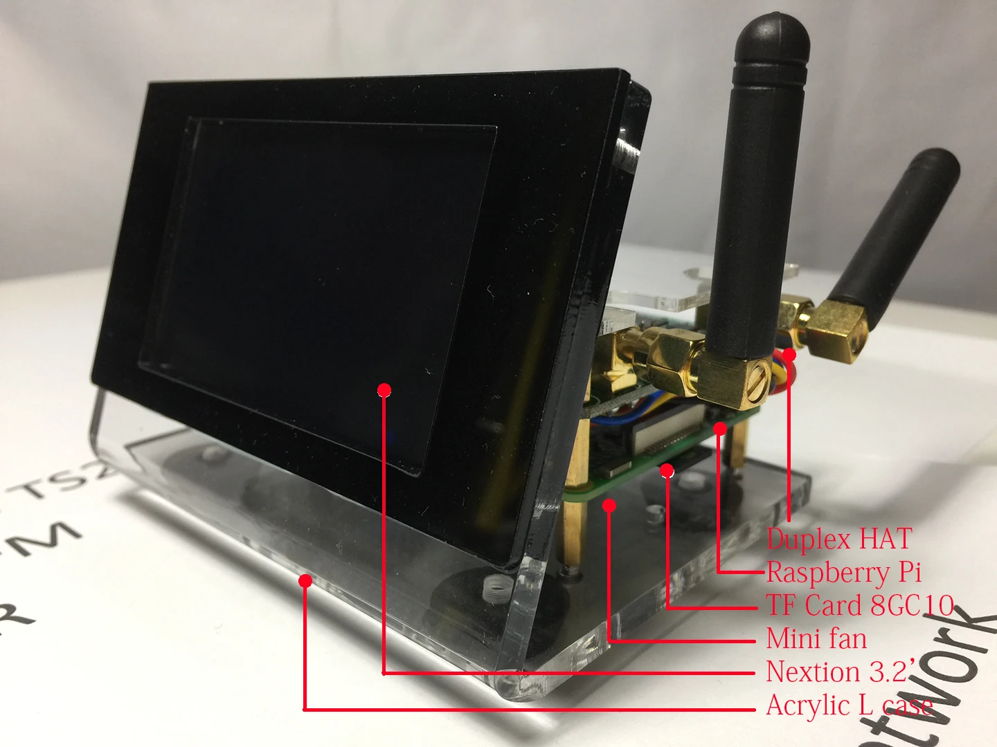 

Duplex MMDVM UHF VHF UV Hotspot For P25 DMR YSF DSTAR NXDN + Raspberry Pi 3B + Acrylic Case + 3.5/4.3 inch Nextion LCD