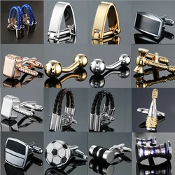 Factory direct sales wholesale French shirt cuff Cufflink button  men fashion brand double leather