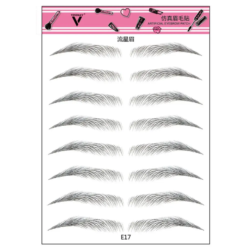 Makeup Water-based Lasting Eyebrow  Sticker False Eyebrows 4D Hair-like Eyebrow Authentic
