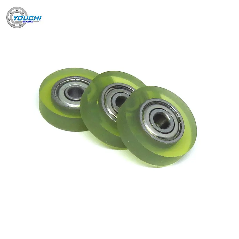 10pcs PU Pulley 4x20x5 Money Count Machine Drawer Roller PU62420-5 Plastic Bearing 4*20*5 OD 20mm Polyurethane Rubber Wheel