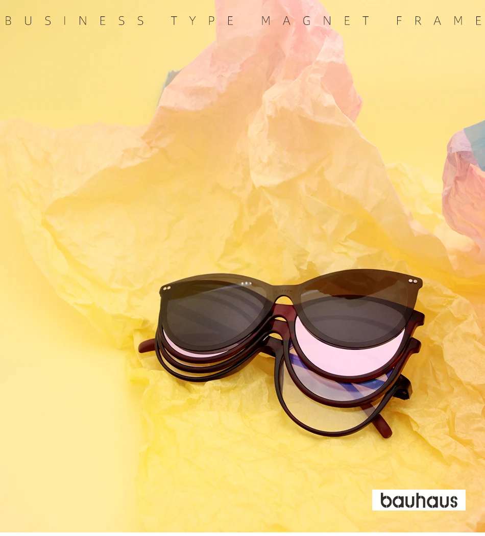 X3173 Polarisierte Magnet Clip Auf Sonnenbrille Frauen Retro Cat Eye Rezept Sonnenbrille Für Frauen UV400 Myopie Optische Brillen – Detail 1