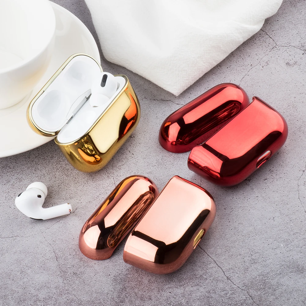 For AirPods Pro 2 Case Electroplate PC Shining Plating Case For Apple AirPods 3 Pro 2 1 Air pod 3 Case Earphone Protective Cover