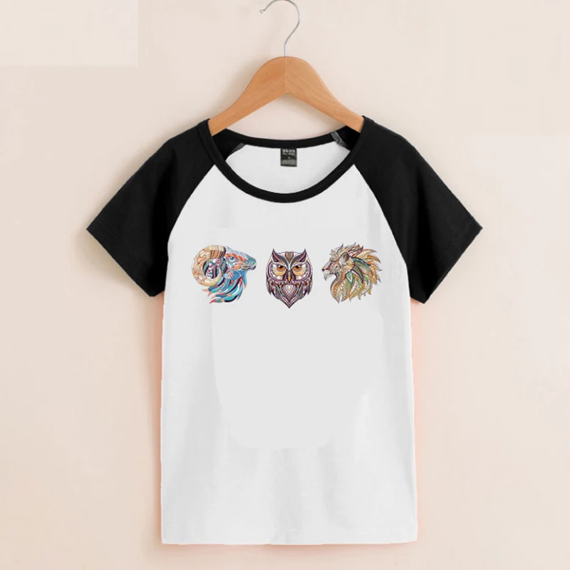 Sowa wilk łatka w kształcie motyla żelazko na naszywki na ubrania w kształcie zwierząt naklejki na ubrania na T-shirt Decor DIY naprasowanka