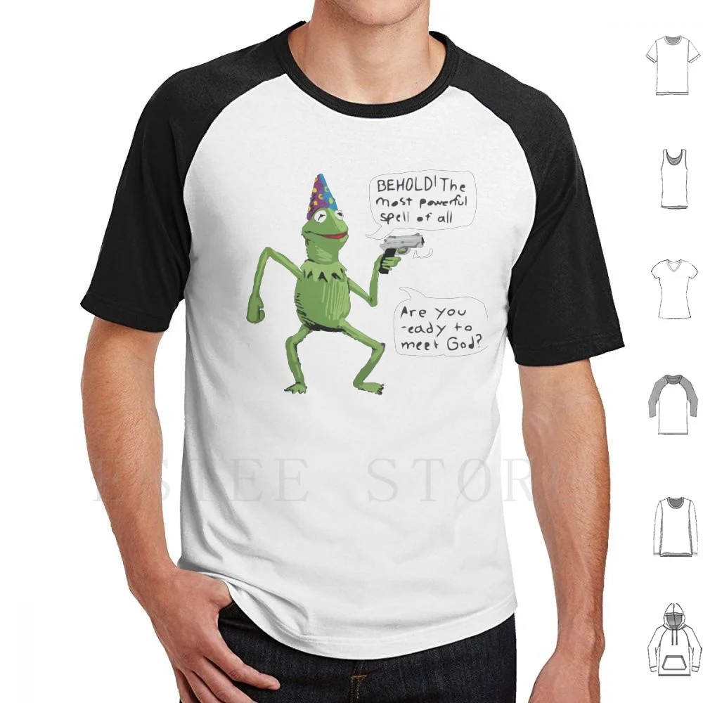 Wizard With Gun Behold The Most Powerful Spell Of All. Are You Ready To Meet God ? T Shirt Men Cotton 6xl With Gun Wizard