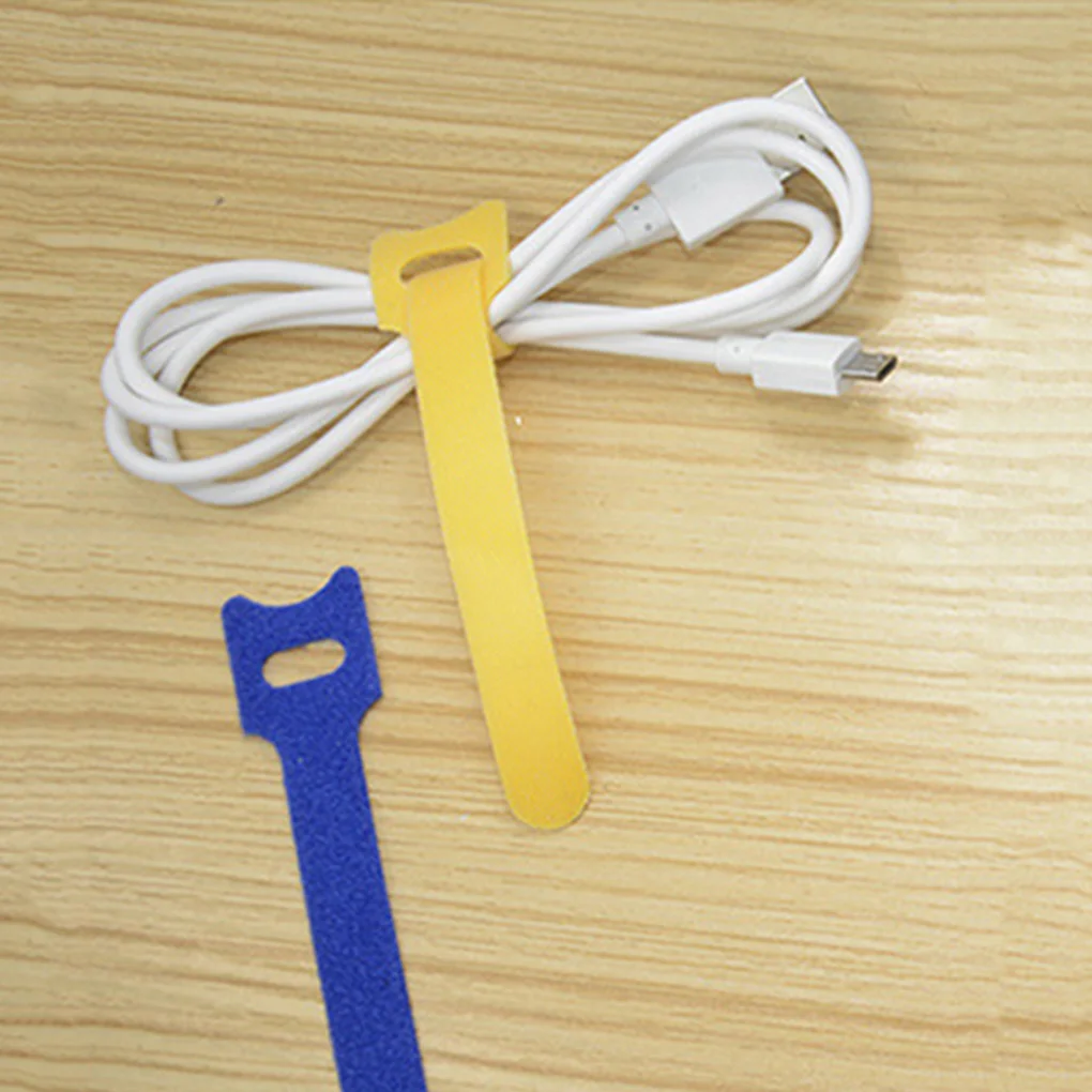 20/50pcs T-type Cable Tie Wire Reusable Cord Organizer Wire 15*1.2cm Colorful Computer Data Cable Power Cable Tie Straps