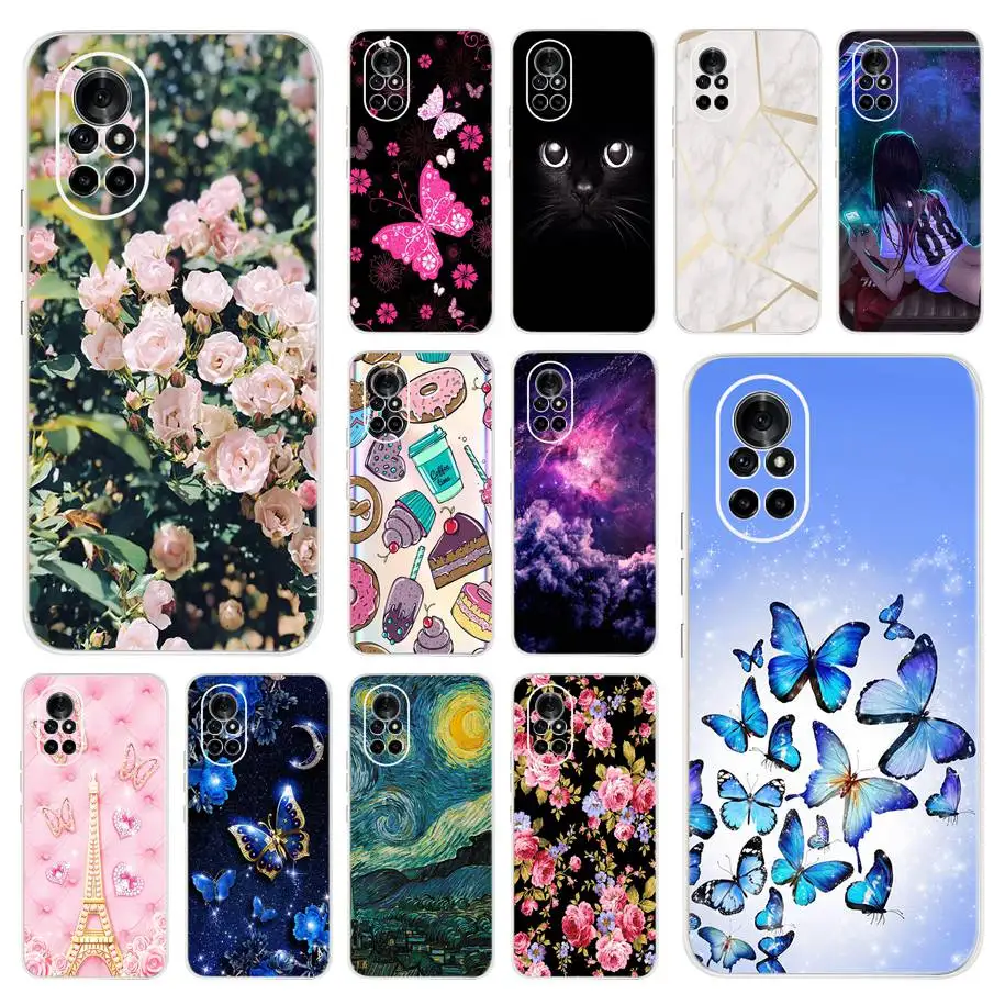 For Huawei Nova 8 Case Nova 8 Pro 5G Cover Soft Silicone Fashion Patterned Shockproof Funda Case For Nova8 8 Pro BRQ-AN00 Bumper