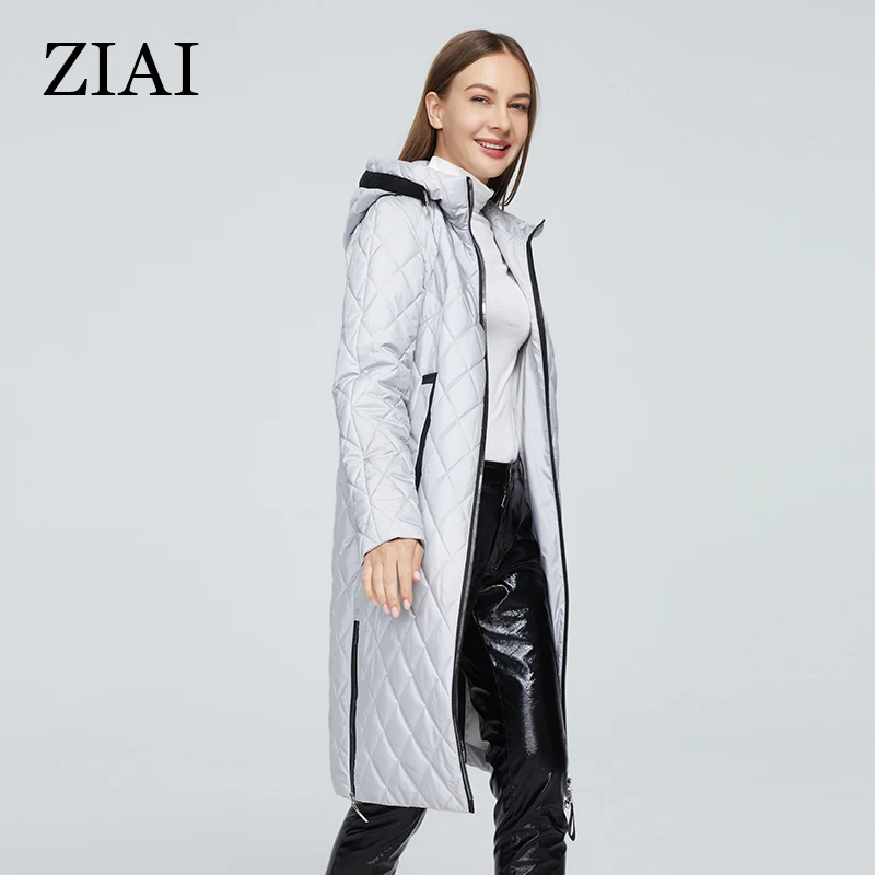 ZIAI 2022 New Spring Jacket Women Designer Collection Women\'s Trench coat long parka Thin Cotton Windproof Warm outwear ZM-8745