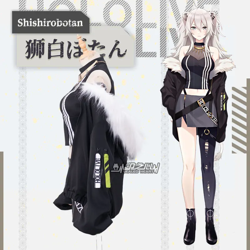 Vtuber Hololive Shishiro Botan Cosplay Costume Coat+Top+Skirt Halloween Party Uniform For Women Girls