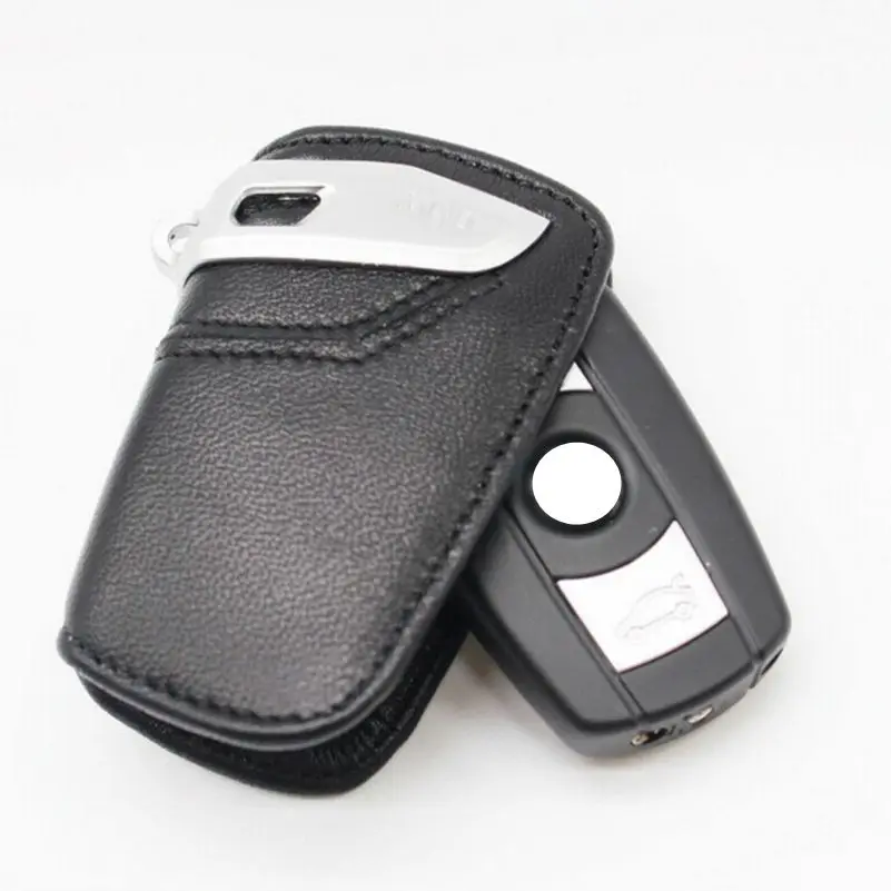 1Pcs Leather Car Key Fob Case Cover For BMW 1 3 5 6 Series E90 E91 E92 E60