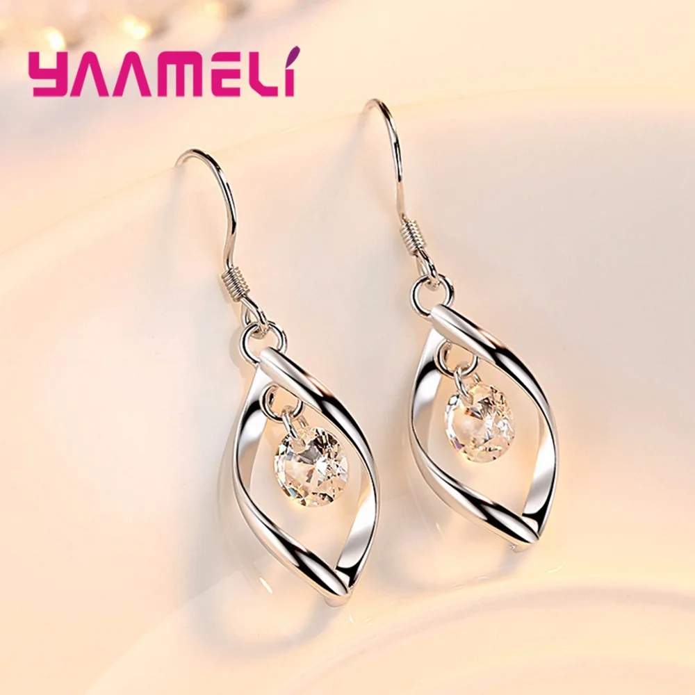 CZ Necklace Earring Bridal Jewelry Sets Wholesale 925 Sterling Silver Shining Cubic Zirconia Water Drop Wedding Engagement