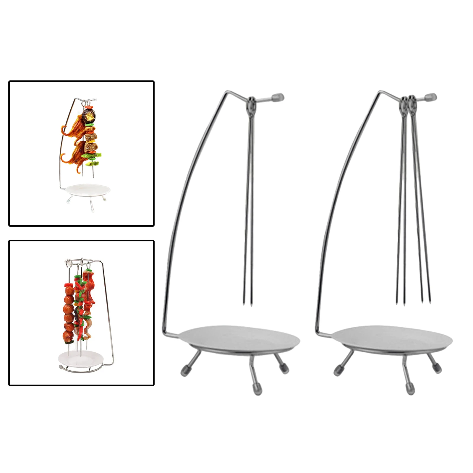 Estante para asar, utensilios de cocina para acampar, pincho Vertical para barbacoa, Patio, Patio, asador de carne y pollo, tenedor para asar a la parrilla
