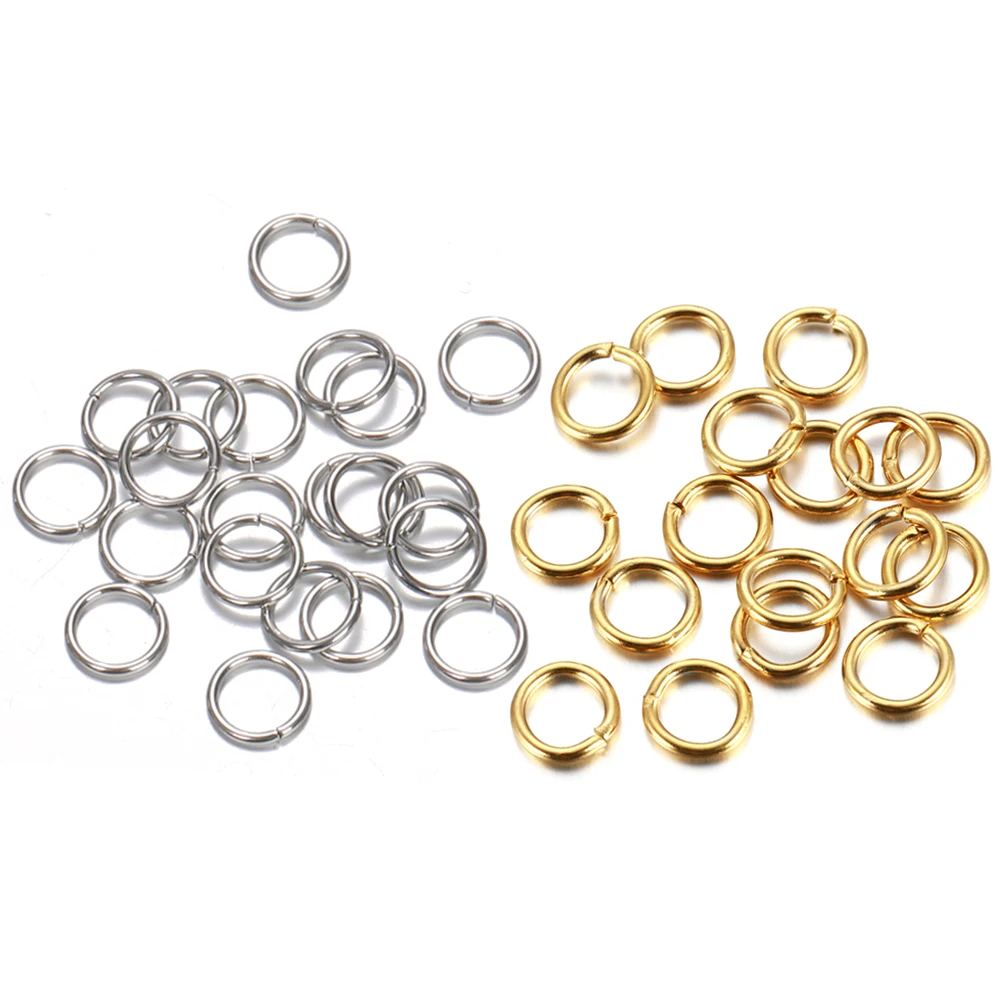 200 stücke 100 stücke Edelstahl Jump Ring 3-15mm Gold Überzogene Split Ringe für Schmuck Machen Kette stecker DIY Zubehör