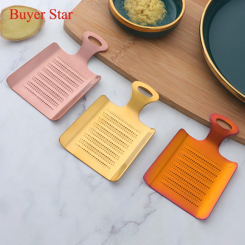 1pcs Gold Ginger Grater Stainless steel Garlic Grater Crusher Carrots Fruit Potato Mud press Metal table ware Kitchen Utensils