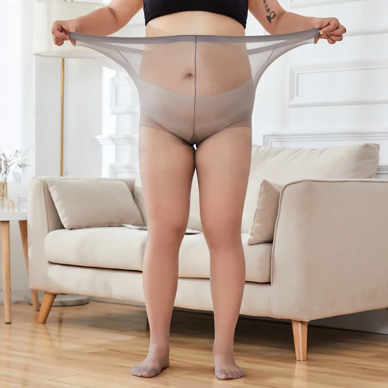 5 D ultra-cienkie duże rozmiary rajstopy damskie Plus Size rajstopy jednokolorowe oddychające Sexy Super elastyczna duże rajstopy nylonowe damskie