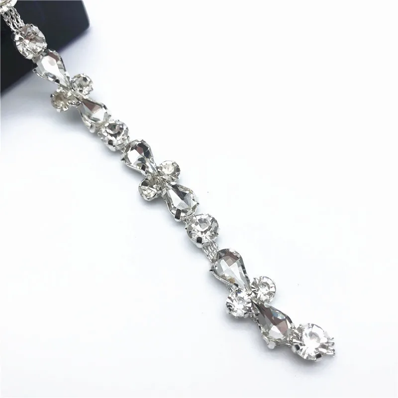 

10Yards Rhinestone Trim Crystals Appliques Bridal Rhinestone Belt Rhinestone Trimming