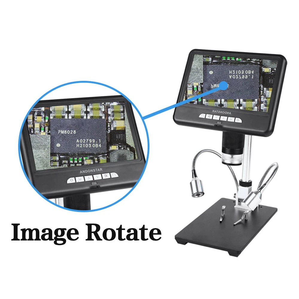 Andonstar AD207S HDMI Digital Microscope for PCB Soldering Long Object Distance for PCB/SMD Phone Repair Tool with Image Rotate