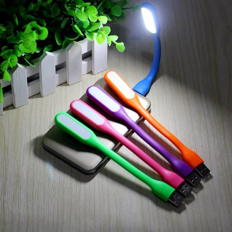 Mini Portable LED Light USB Book Light Reading Lamp PVC Desk Light 5V 1.2W Super Bright Light For Power Bank PC Laptop Notebook