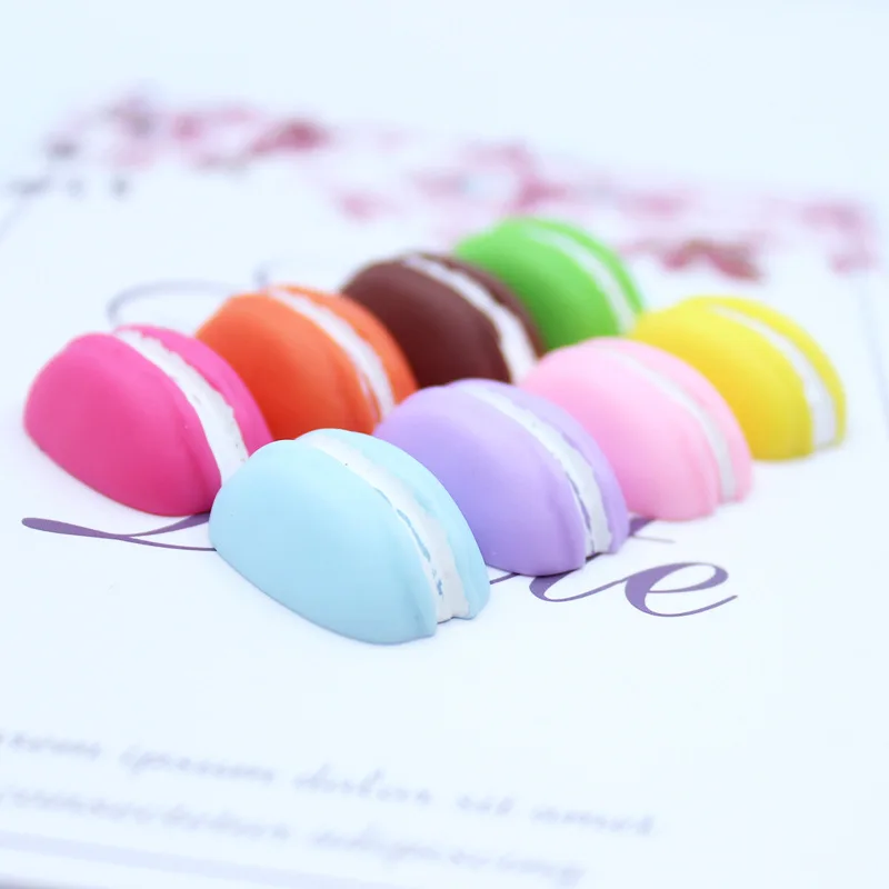 8 Stück Harz süße Macaron Kuchen Flatback Charms Miniatur Verschönerung Applikation DIY Hochzeit Scrapbook Handwerk machen – Detail 3
