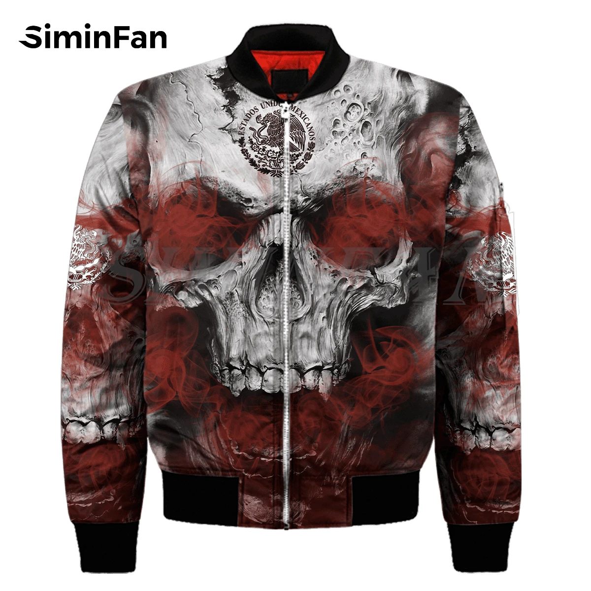 Mexico Flag Skull Fire 3D Printed Mens Casual Flight Bomber Jackets Unisex Harajuku Winter Thick Cotton Coat Women Streetwear 03