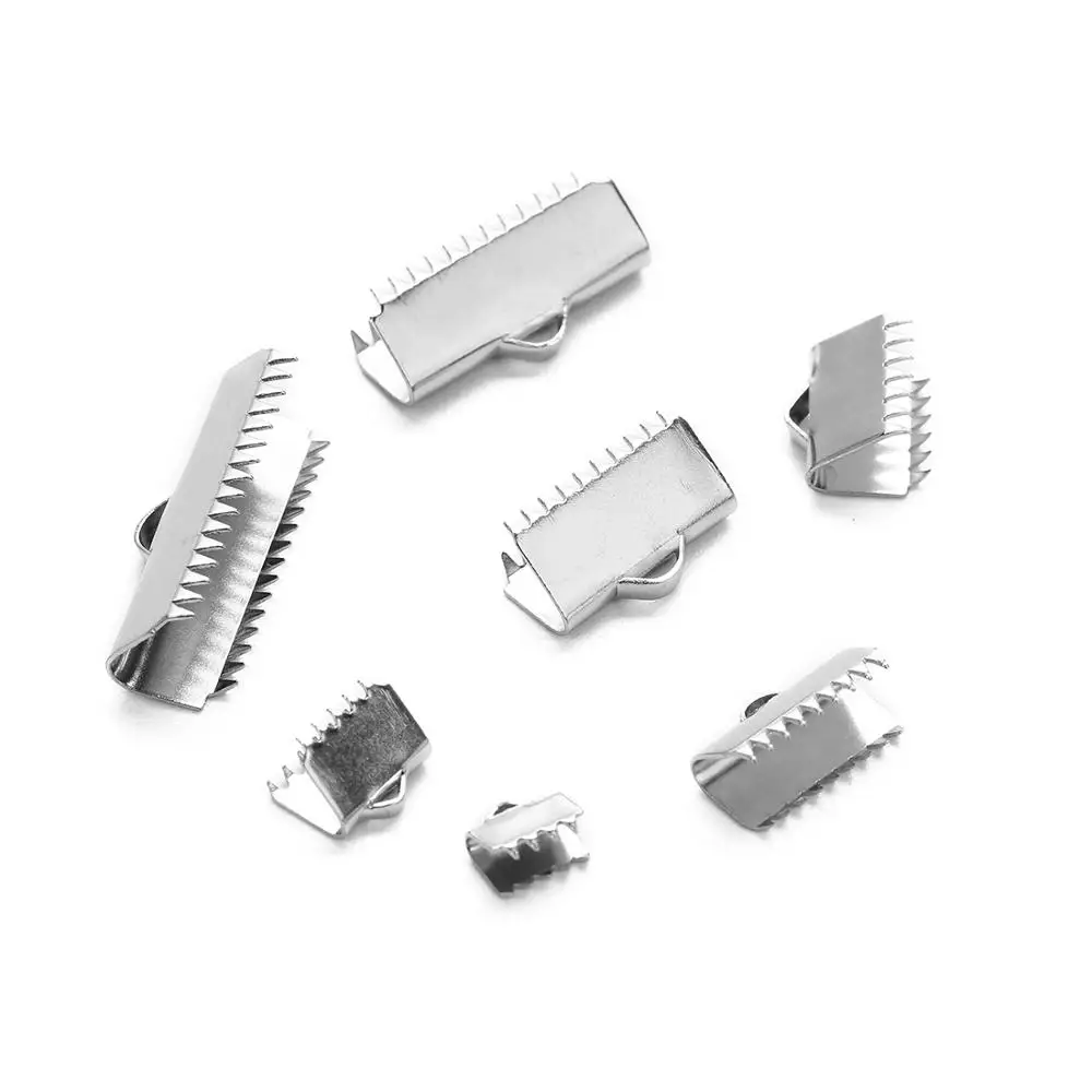 DC20pcs/lot Stainless Steel End Fastener Hook Clasps Jewelry Connectors Fit 6/8/10/13/15/20/25mm Flat Leather Cord JewelryMaking