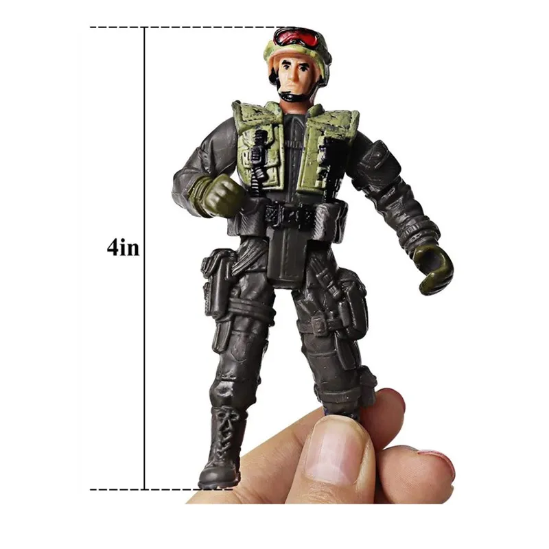 6Pcs Soldier Action Figure Toy Army Men with Weapon Accessories SWAT Team Figure Military Playset for Boys Girls Children Kids